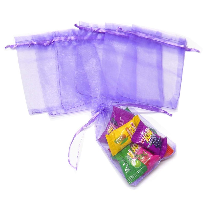 Bezall 50Pcs Light Purple Organza Bags 3x4 Inch, Small Mesh Bags Drawstring Jewelry Gift Bag, Wedding Party Favor Candy Bag Lavender Sachet Pouches - Image 4
